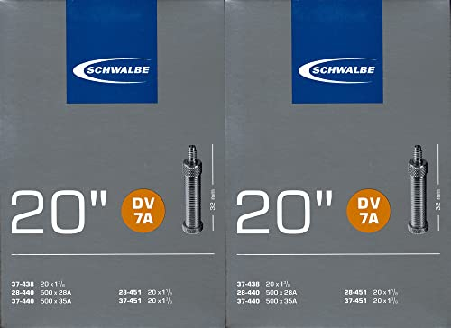 2X Schwalbe DV 7A 20 Zoll Schlauch Dunlop Ventil