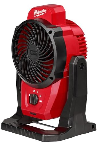 Milwaukee M12 Mounting Fan - Bare Tool Only, No Charger, No Battery, Red, Medium