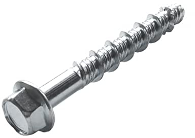 BRESKO Betonschrauben verzinkt Betonanker Schraubanker Ankerschraube Sechskantkopf Sechskant-Schraube Stahl (10,5x90 mm - 50 Stück)