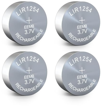 EEMB 4PACK LIR1254 Rechargeable Battery 3.7V Lithium-ion Button Batteries Coin Cell Battery for Earphone Wearable device Watch