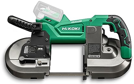 HIKOKI Akku Bandsäge CB3612DA (18V, Brushless Motor, Blattgeschwindigkeit: 1,0-3,2 m/min, Bandabmessung LxHxB: 1.140x12,5x0,5 mm) Plus Zubehör, OHNE Akku, Ladegerät und Transportkoffer.