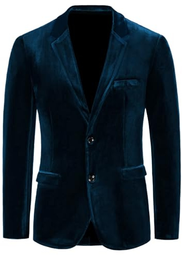 Mens Blazer Velvet Jacket Slim Fit Blazer Two Button Suit Velvet Tuxedo Jacket Men's Blazers Blazers for Men Teal