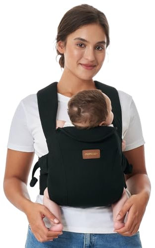 Momcozy Marsupio per neonati dalla nascita, ergonomico con supporto per il collo, leggero e sicuro (3-11 kg), nero