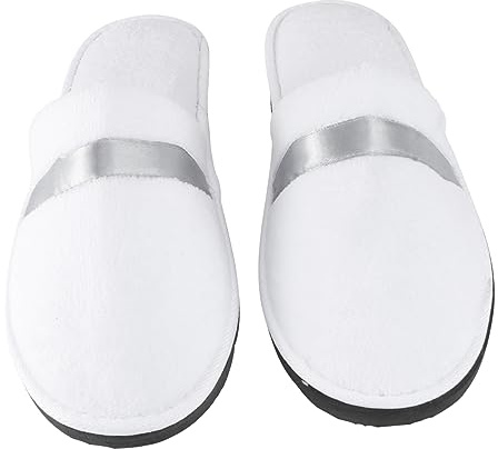 Homoyoyo Thickened Unisex Hotel Winter Slippers, Warm Coral Fleece Indoor Home Guest House Slippers, Non-slip White Comfort Footwear for Men and Women