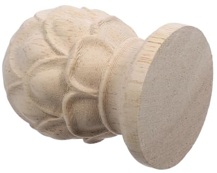 GALPADA Remate de Madera Tallado Piña 4x6 Cm para Decoración Interior, Accesorio para Postes y Barras de Cortina, Estilo Europeo Vintage, Soporte Decorativo Multiusos para Hogar