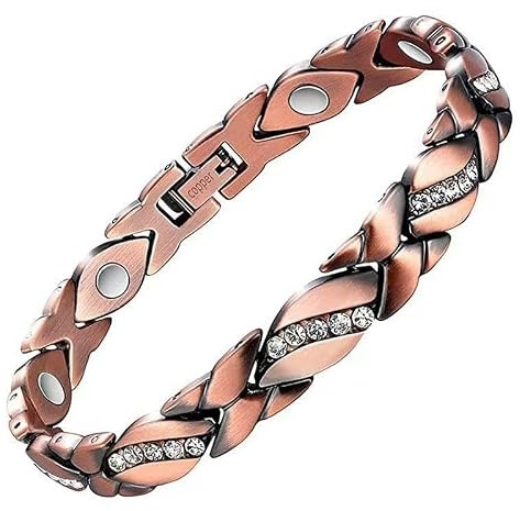 Rent koppararmband för kvinnor ultramagnetiskt armband för kvinnor med magneter 3500 gauce kristall alla hjärtans dag smycken present storlek verktyg glänsande strass