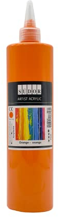 SÜDOR ACRYL FARBE 500 ml - Günstige Acrylfarbe Hochwertige Künstler-Malfarben Basteln (Orange)