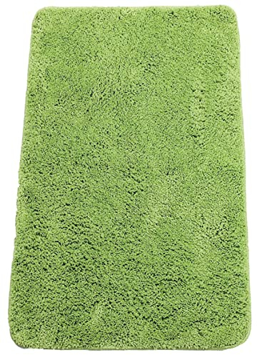 Brandsseller Badezimmerteppich 50x80 cm Badvorleger Badematte Badteppich rechteckig Chenille rutschfest saugstark maschinenwaschbar - Grün