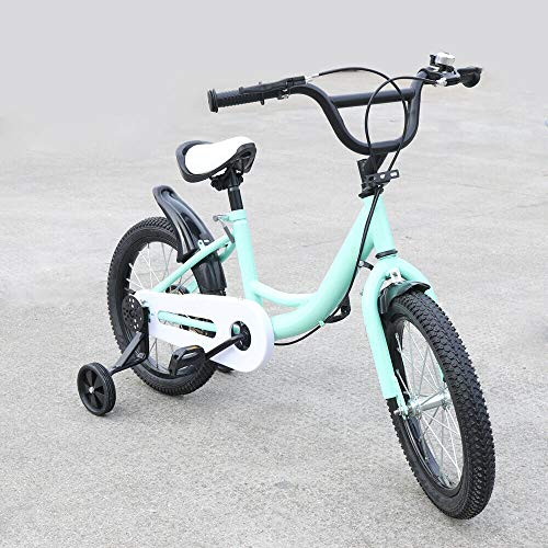 DIFU Kinderfahrrad 16 Zoll Jungen Mädchen Fahrrad ab 4-8 Jahre Kinder Laufrad Jungenfahrrad Mädchenfahrrad mit Dreibeiniges Stützräder (Grün)