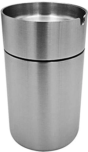 DURTAIL Aschenbecher Edelstahl, Winddichter Aschenbecher aus Edelstahl, Aschenbecher draußen, Aschenbecher für draussen, Auto-Aschenbecher, Geeignet für Garten, Büro, Auto, Balkon (groß)
