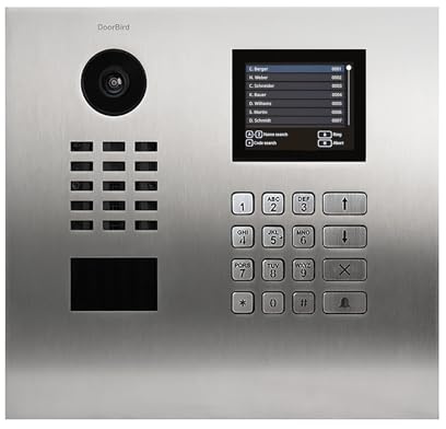 DoorBird D21DKH IP Video Türstation für bis zu 500 Wohn-/Gewerbeeinheiten | Video-Türsprechanlage mit Keypad, Display, RFID, HD-Video, in Edelstahl V2A