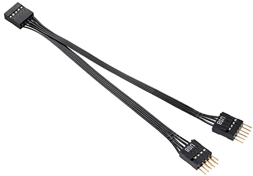 MZHOU Mainboard USB Splitter,USB2.0 9PIN usb splitter 1 zu 2, usb mainboard adapter 9PIN-Leitungen Verlängerungsport USB splitter für PC-17.6cm usb header splitter