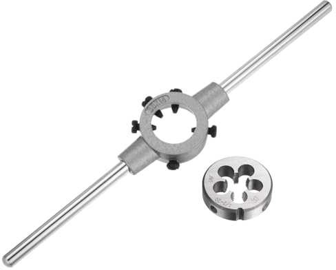 QUARKZMAN Juego de Llaves de Mango para Terrajas, Terraja Redonda 1/2-20 UNF y Porta Terrajas de 38mm (Compatible con Terrajas de 1/2-5/8 (UNC/UNF) / Métricas M12-M14)