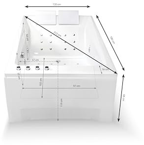 SPALINA KENSHO Duo - Wave Bañera de hidromasaje Doble L. 180 x l. 120 cm