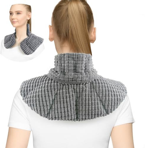 AROMA SEASON Wärmekissen Nacken & Schulter für Mikrowelle - Körnerkissen Nacken - Nackenkissen mit Kragen - Wärme-/Kältetherapie