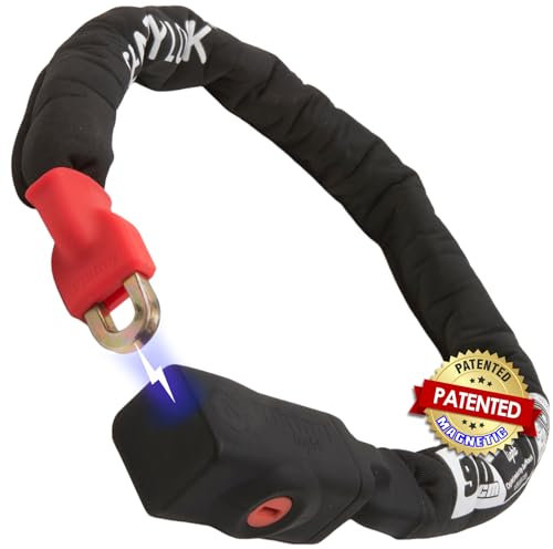 Seatylock Viking Fahrrad Kettenschloss mit Schlüssel – Patentiertes diebstahlsicheres Fahrradschloss - hohe Sicherheit Sold Secure Silver Bike Lock für City eBike und Scooter (90 CM)