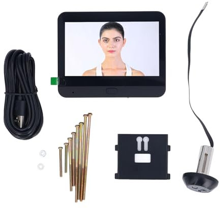 BuyWeek Caméra Judas de Porte, Caméra Judas Numérique Sans Fil WiFi Sonnette Vidéo 1080P Écran de 4,3 Pouces Conversation Bidirectionnelle Vision Nocturne IR Détection de Mouvement PIR