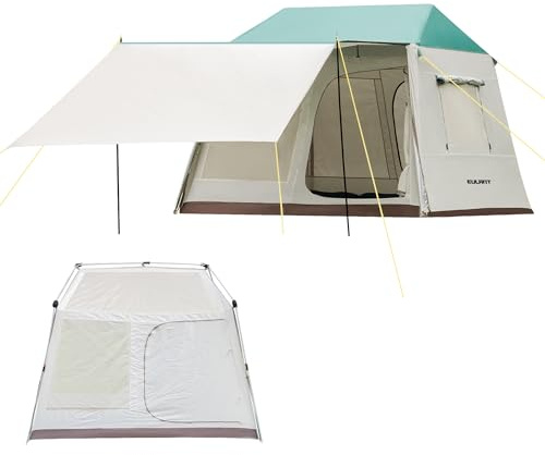 EULANT Camping Tent 2-4 People, Ideal for Outdoor/Garden/Fishing/Festivals, Beautiful Luxury Tent with Flysheet & Extra Canopy, Waterproof 3000mm