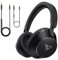 DOQAUS Auriculares DJ con Cable, Estéreo de Mezcla y Monitor de Estudio, 50mm Controladores,2 Cables (3.5 y 6.35mm) Conector de Audio para PC AMP Grabación de Teléfono Piano Guitarra, Negro