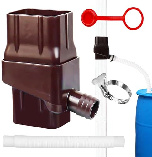 Rain Water Diverter - Hose Adapter, Flow Separator | Doudlet Rain Catchment Diverter for Water Conservation, Installation Kit for Outdoor Barrels, ef Configuration