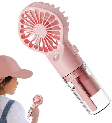 DzpKrka Bärbar handfläkt vattensprayfläkt 16 x 7 x 4 cm mini USB-fläkt tyst handfläkt 4 hastighetsinställningar för resor kontor utomhus hemma resor resor