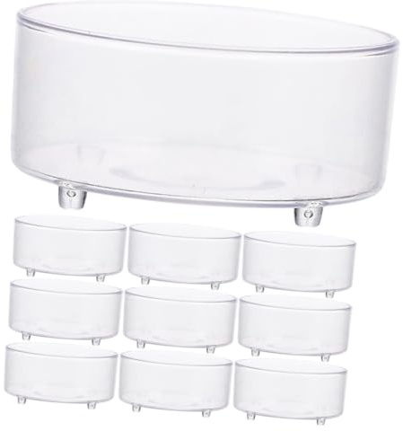 Kisangel Lot de 10 Bols à Eau Et d'alimentation pour Reptiles en Acrylique Solide, Format 4 Points, pour Terrarium, Serpents, Lézards Et Petits Reptiles