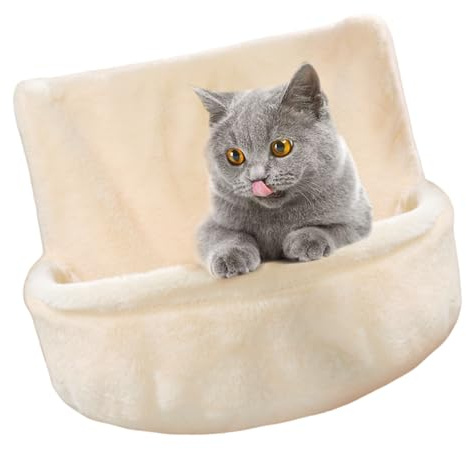 Kalttoy Lit en peluche pour chats pour chauffage, hamac confortable à suspendre pour animal domestique, lit de repos amovible pour chats