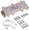 Justech 6 Way Satellite Splitter F Type Splitter Coax Cable Splitter 5-2500MHz with 1.5m Coax Cable F Plugs for Sky Box Telewest Eurovox Starview Dreambox