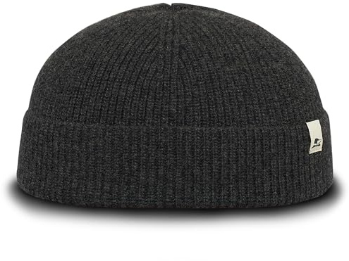 Sterkowski Duke Strickmütze | Merinowolle und Kaschmir Beanie für Herren und Damen | Wintermütze Docker Fisherman Fahrrad Sport Skimütze Dockermütze Wollmütze Hiking Universelle Größe Grau