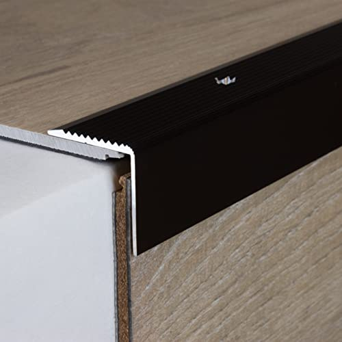 PROVISTON | Trappkant | Aluminiumanodiserad | Bronze Dark | Bredd 30 mm | Höjd 30 mm | Längd 1000 mm | Borrade | Trappkantprofil | Trappvinkel | Vinkelprofil | Kombinera vinkel | 1 del