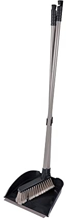 Hög vikbar plastspade med balayette H88 cm antracit/taupe
