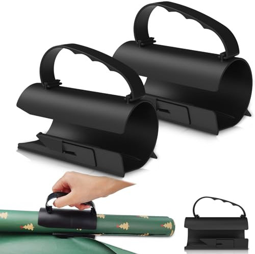 HZMJDHZM 2 Pezzi Taglierina per Carta da Regalo, Taglierina per Carta da Imballaggio, Taglierina Scorrevole del Rotolo con Manico, Utensile da Taglio per Carta Imballaggio, per Rotolo Carta (2)