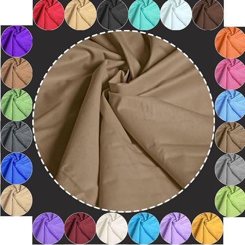 Baumwollstoff Meterware Uni Graubraun 240cm MAXI BREITE 50cm Länge 100% Baumwolle Patchwork Dekostoff Baumwolle Stoffe Einfarbig zum Nähen