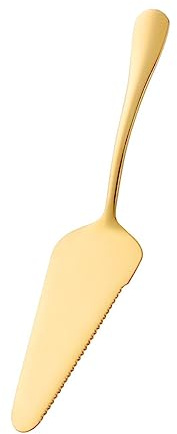 Garneck Pala Per Torte in Acciaio 304 Lama Seghettata, Pala Da Forno Dorata Finitura a Specchio, Strumento Da Cucina Ergonomico Per Pizza e Dolci