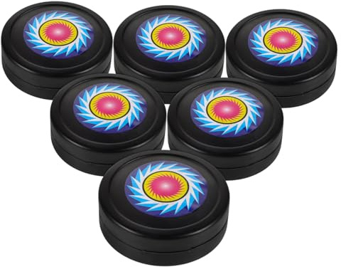TOBBOMEY Lot de 6 Rondelles de Hockey Noires en Plastique pour Entraînement Intérieur et Extérieur, Amélioration des Compétences et Jeux en Famille