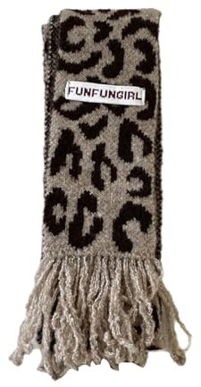 BHFYOB Fransenschal mit Leopardenmuster, bequem, Retro-Stil, Halstuch für trendige Damen
