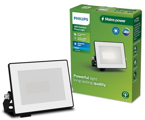 Philips Lois Projecteur Extérieur, 10 W, 5000 K, Noir