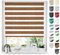Tom'Shop® Doppelrollo DuoRollo [Holzlook Gold, 90cm x 130cm] Duo Rollos für Fenster Klemmfix ohne Bohren mit Klämmträger Fensterabdeckung Fensterrollo leichte Montage