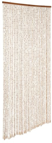 Malkoaswe Bambusvorhang 200x90cm, cortina de perlas de bambú, cortina de puerta hecha a mano de 52 hebras, decoración vintage de habitación, separador de ambientes de estilo boho natural para puerta