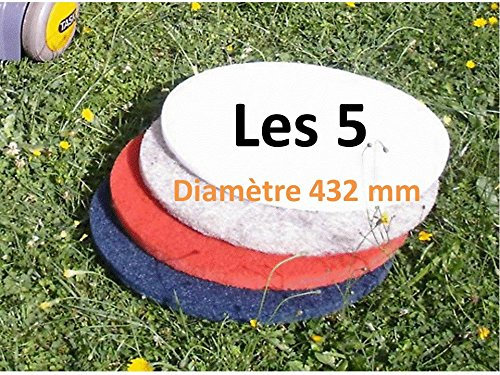 5 disques pads diamètre 432 mm monobrosse ou autolaveuse (noir)