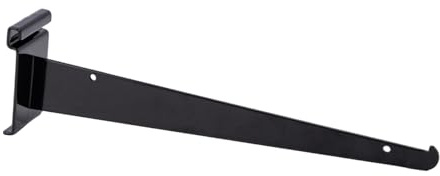 SSWBasics Grid Wall Accessory - 12 inch Black Metal Shelf Brackets for Wire Grid - Pack of 10 - Durable Gridwall Accessories - Grid Wall Shelf Brackets for Retail, Boutique, Thrift, Home Organization