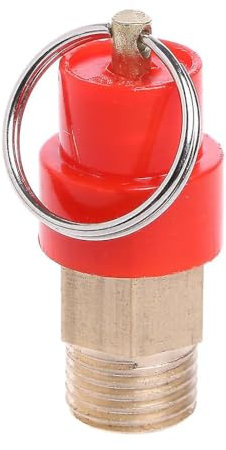 AUTOZOCO Válvula de Seguridad BSP para compresor de Aire 1/4 Rojo - Depresor seguridad para motor neumatico - valvula sobrepresion - valvula +5bar