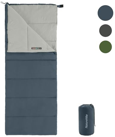 Naturehike Saco de Dormir para Adultos, Ligero Rectangular Empalmable Saco de Dormir de 3 Estaciones, para Acampar al Aire Libre, Senderismo (Azul)
