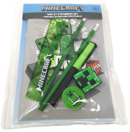 Theonoi Stationery Set (7 Pieces) Creeper School Writing Set for Every Gamer Fan Gift for Back to School to Fill the School Cone Party Bag
