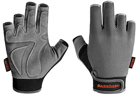Bassdash Astro Heavy Duty Sure Grip Guanti da Pesca Guanti da Uomo Donna Senza Dita per Gioco Pesca Kayak Paddling Vela MTB