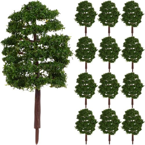 VANZACK Kakprydnad 9 cm, minimodellträd, simuleringsträd, mikrolandskapsmodell, träddekoration, konstgjort träd, växtlandskap för gör-det-själv-landskapsdekoration, 20 stycken (mörkgrön)