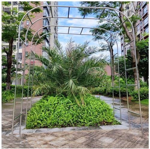OSUKI Edelstahl Gartenbogen, Rosenbogen Aus Metall, Kletterpflanzen Rosenbogen Rankhilfe, Für Kletterpflanzen, Weinreben, Pergola-Dekoration (Size : 240 * 240cm/94 * 94in), 2786349794