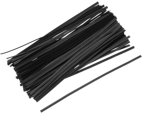 QUARKZMAN Attaches de Fermeture en Plastique Métallique de 4,7 (120 mm) pour Attacher du Pain, des Bonbons, des Cookies, des Sacs-Cadeaux d'Artisanat - Noir - Lot de 100