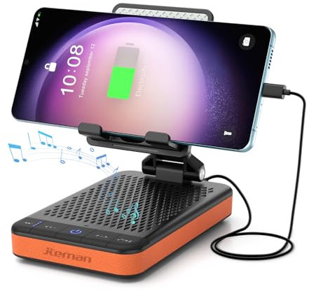 JTEMAN Bluetooth Speaker Phone Stand with Power Bank,Portable Foldable Charging Speaker Stand,Birthday Gifts for Men and Women Tech Gadgets
