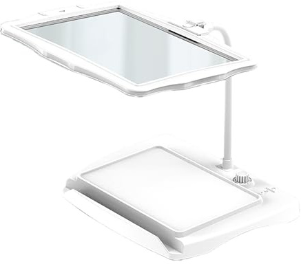 PRUTUHEA Lente d'Ingrandimento Digitale per Ipovedenti da Tavolo, Display HD, Ausilio alla Lettura Elettronico, Zoom 4X, Oscuramento a Sfioramento, Design Ricaricabile, per Leggere e Scrivere(Weiß)